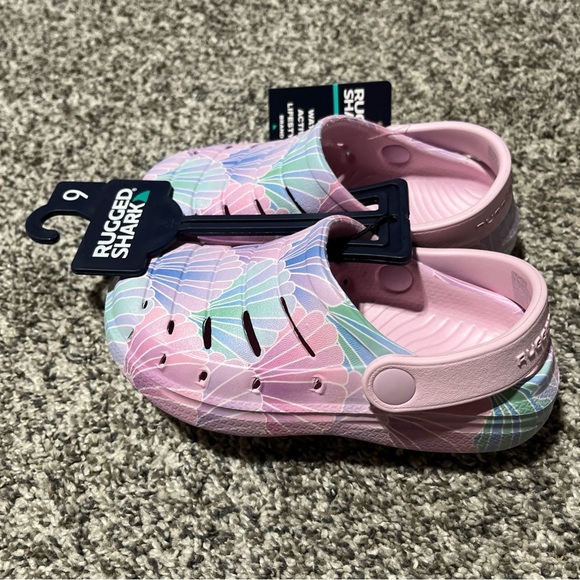 Rugged Shark Little Kid Girl Clog Size 9 MultiColor Slingback Slip-On Mermaid - Picture 2 of 6